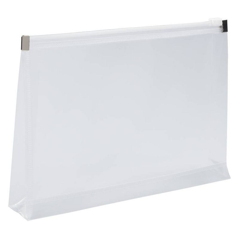 JAM Paper 5 1/4'' x 8'' 12pk Plastic Envelopes with Zip Closure, Booklet - Clear