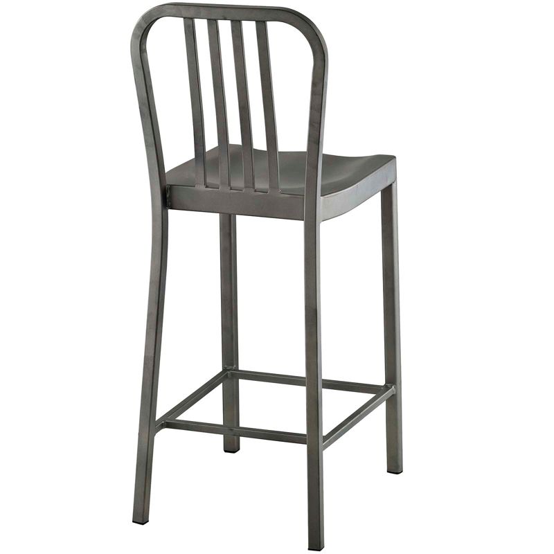 Set of 2 Clink Counter Height Barstool Silver - Modway