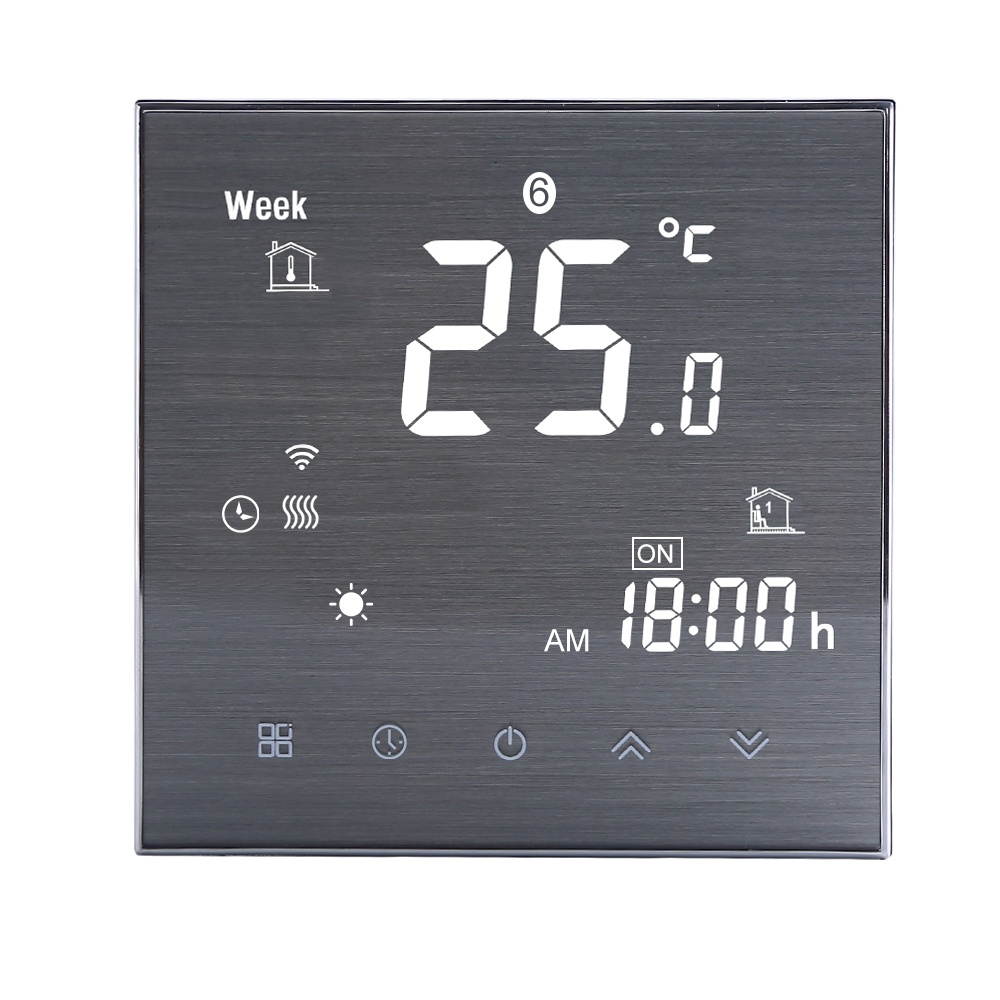 BTH-2000L-GCLW WiFi Smart Thermostat for Water/Gas Boiler Digital Temperature Controller Large LCD Display Touch Button Voice Control Compatible with Amazon Echo/Google Home/Tmall Genie/IFTTT 5A AC