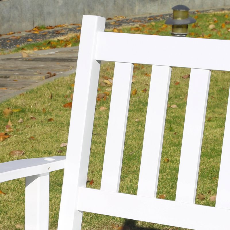 2 Person Outdoor Patio Wooden Porch Swing - White - Veikous