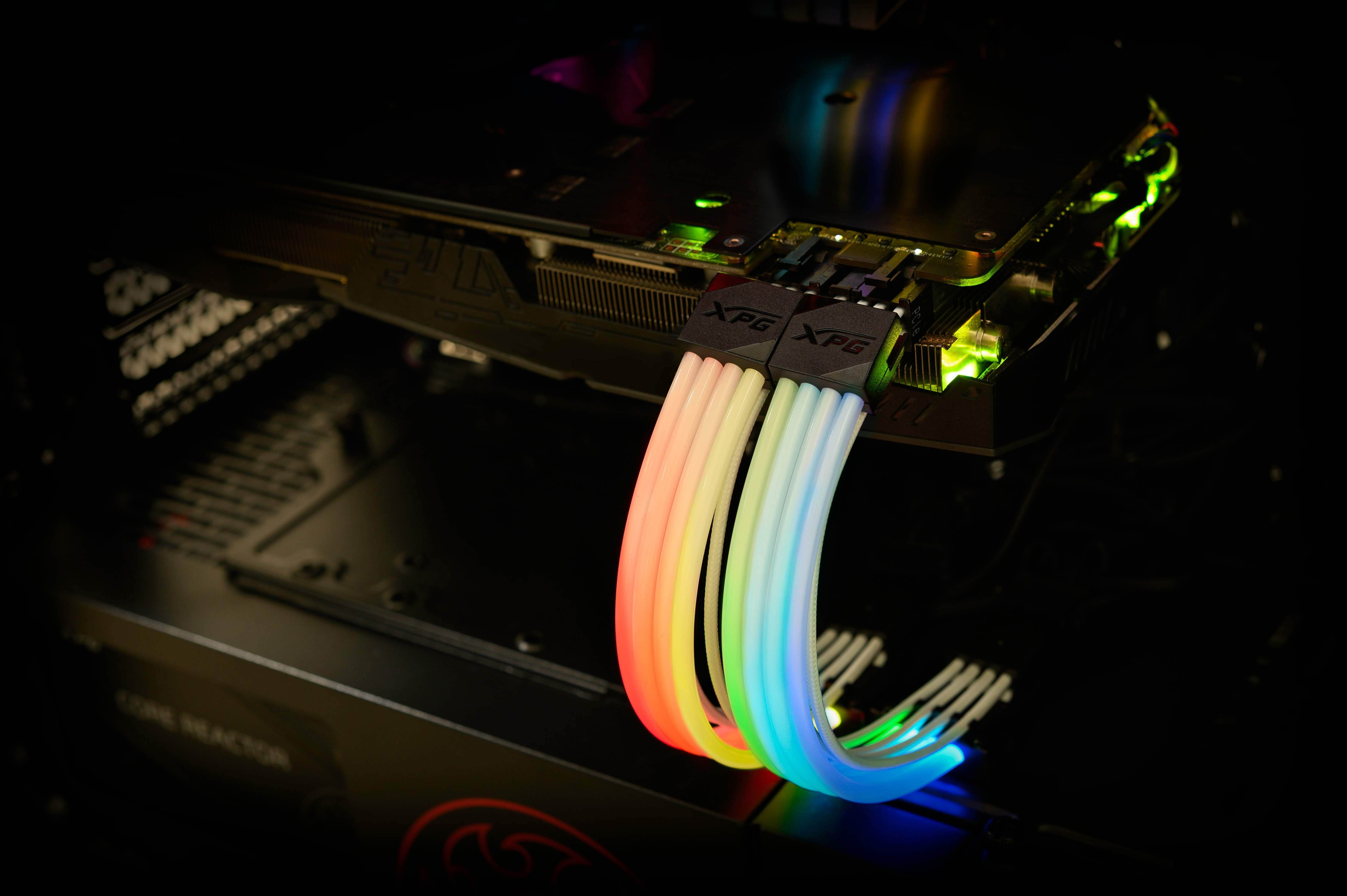 XPG Prime ARGB 8 PIN (6+2) Addressable RGB VGA Extension Cable (ARGBEXCABLE-VGA-BKCWW)