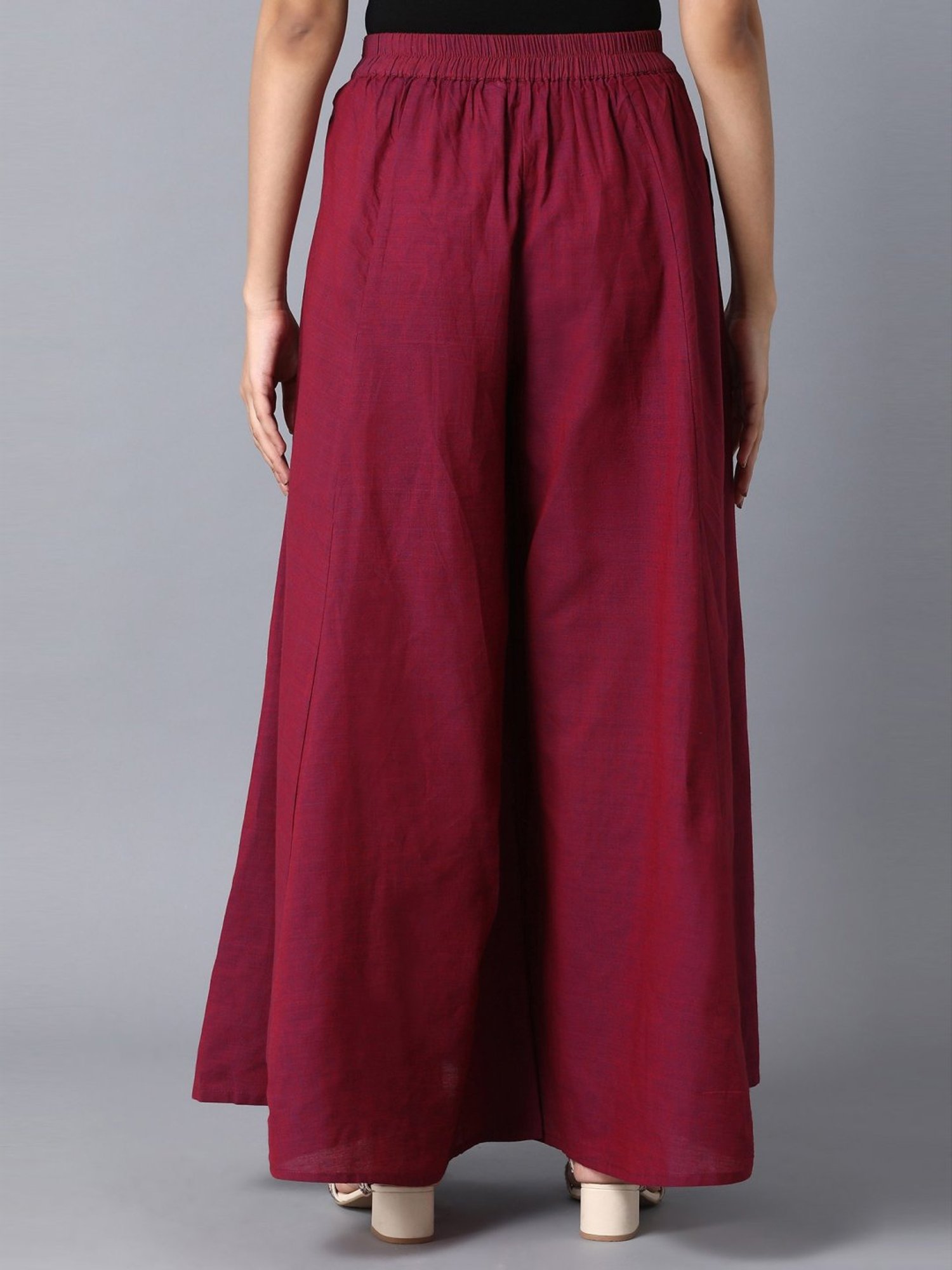 Elleven Purple Cotton Palazzos