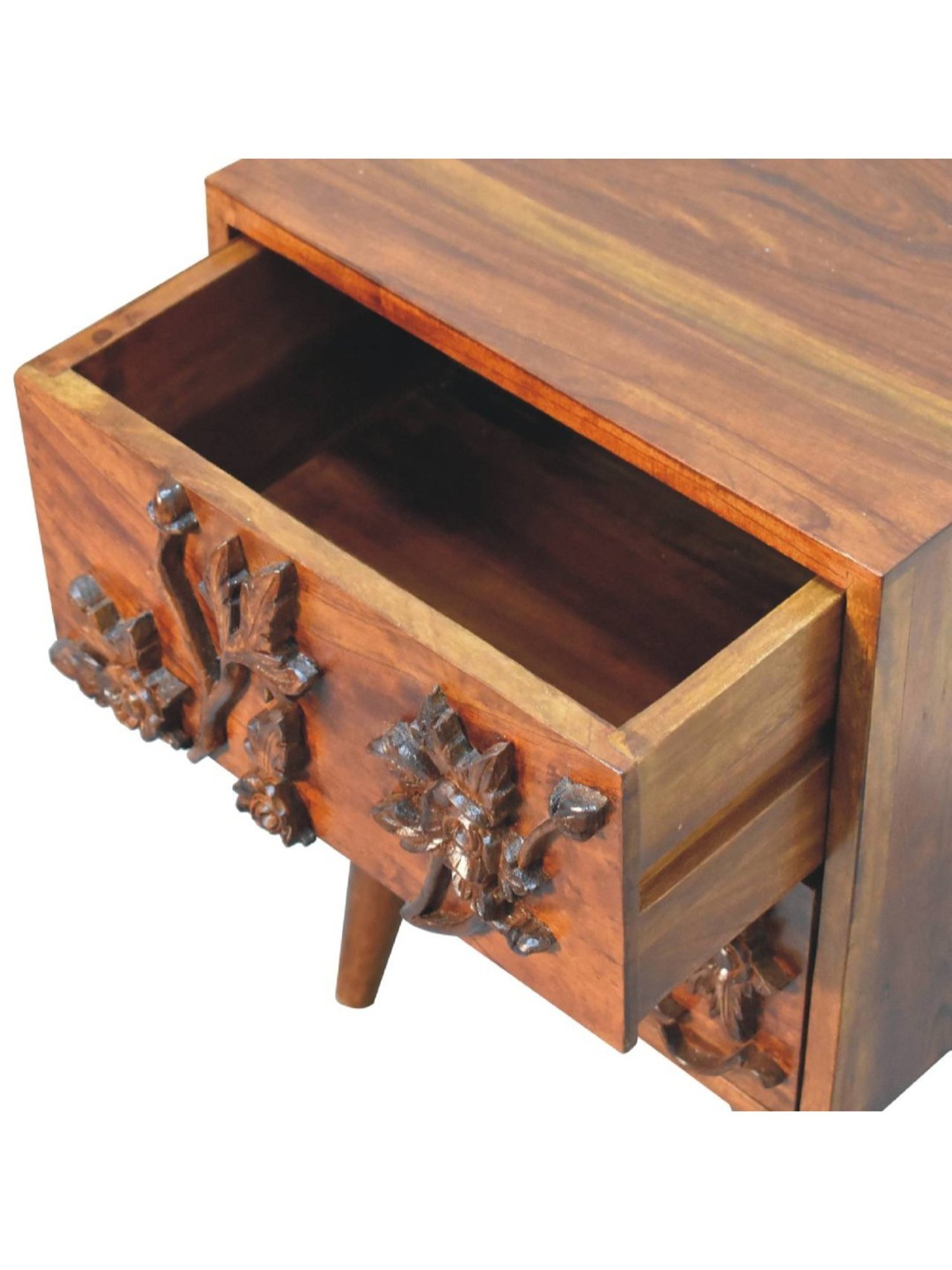 Sleepyhead Ally Teak Brown Sheesham Wood Bedside Table