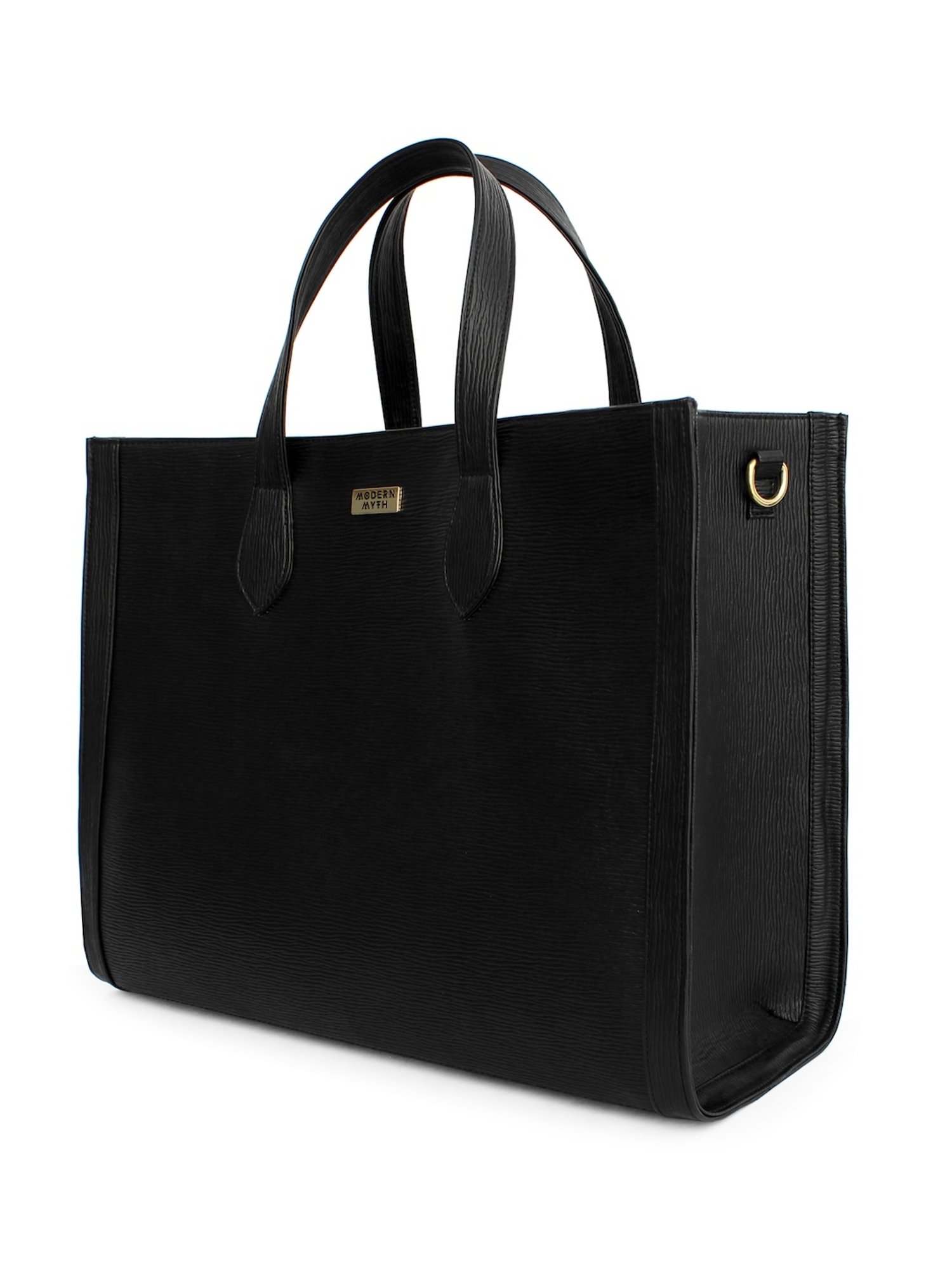Modern Myth Cosmic Black Textured Large Tote Bag