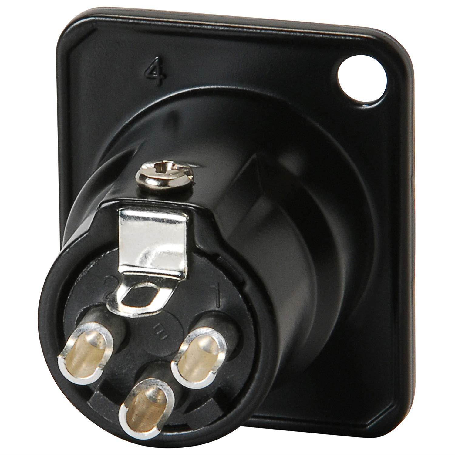 Amphenol AC3MMDZB XLR "D" Flange Panel Mount Connector Male Black