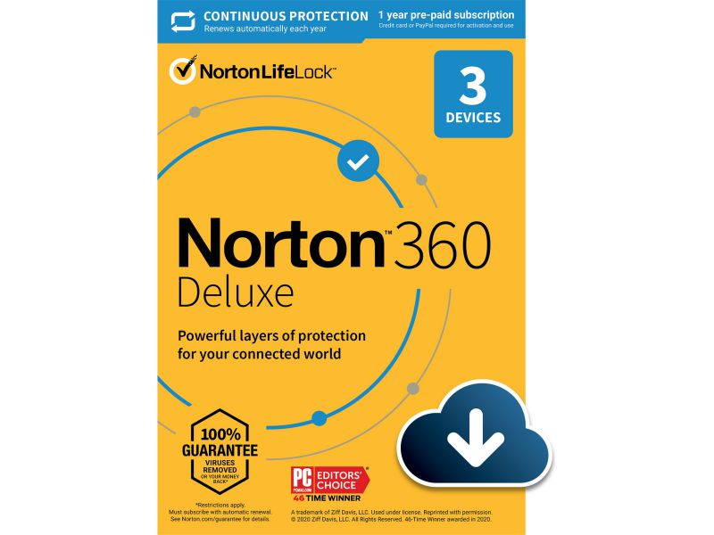 Norton 360 Premium 2021 - Antivirus software for 10 Devices with Auto Renewal - Includes VPN, PC Cloud Backup & Dark Web Monitoring powered by LifeLock [Download]