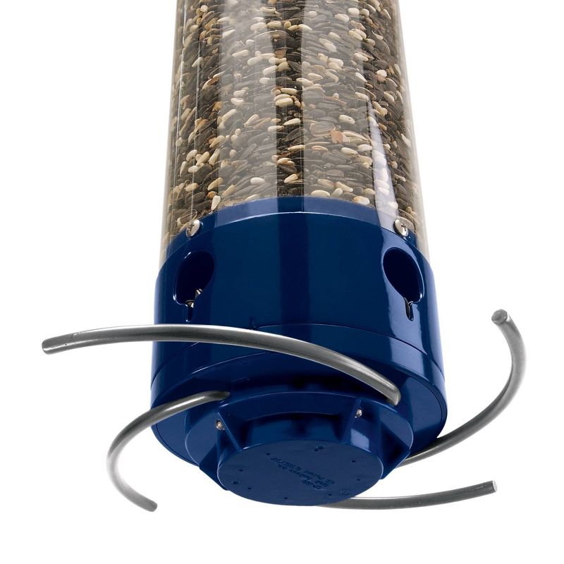 Droll Yankees Yankee Whipper Collapsing Curved Perch Squirrel Proof Bird Feeder - Blue - 21"