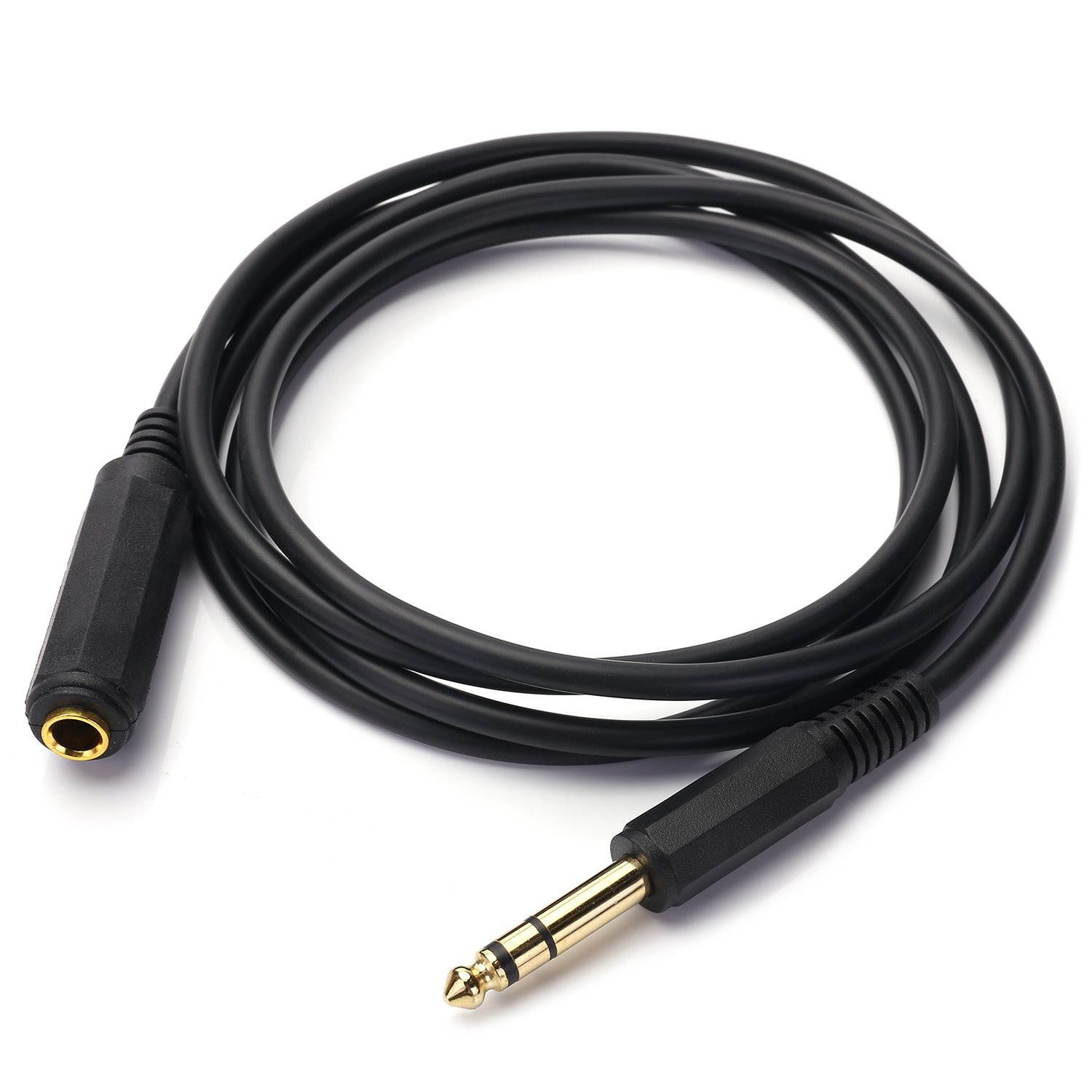 TISINO 15 feet 6.35mm Male to Female Stereo Audio Cable Gold Plated 1/4 Inch Extension Cable Adapter