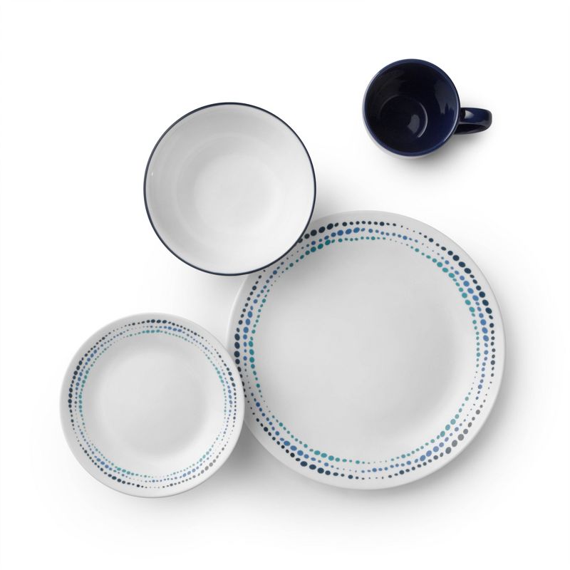 Corelle Livingware 16pc Glass Ocean Blues Dinnerware Set