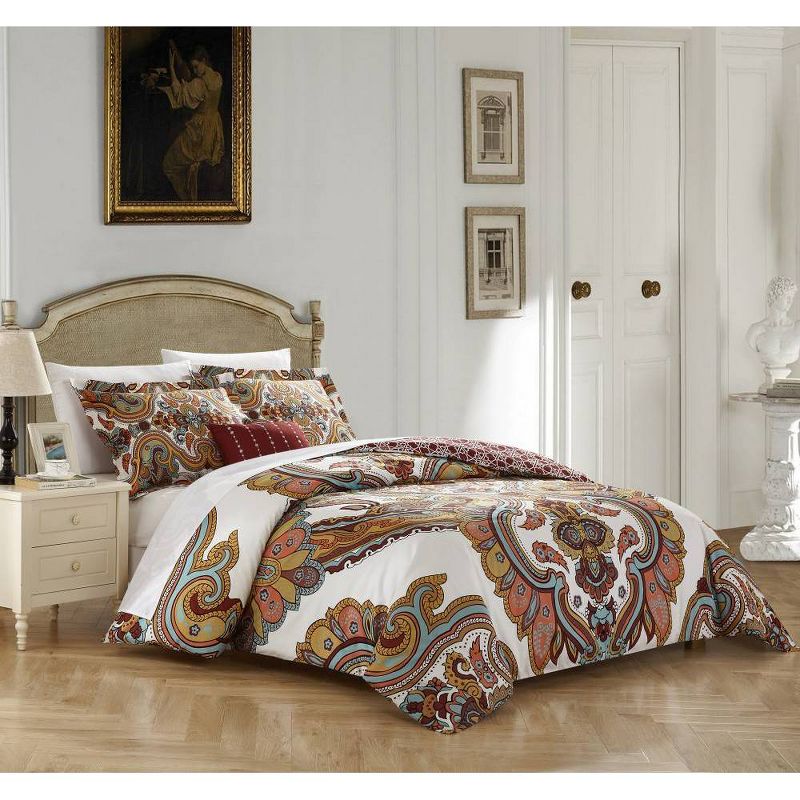 Chic Home Design King 4pc Sanskrit Duvet Cover & Sham Set Beige