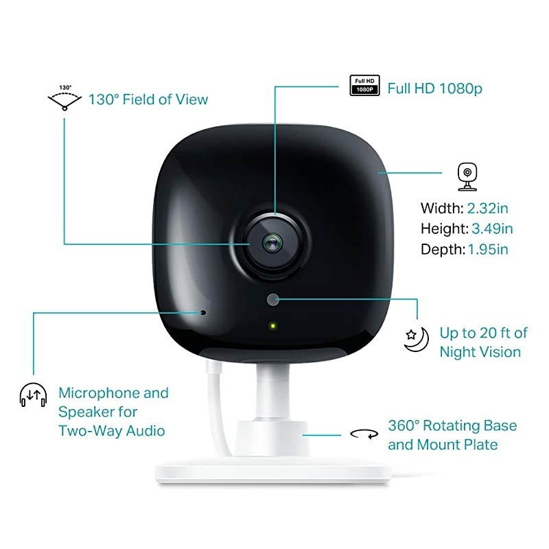 Spot Indoor Camera by TPLink 1080p HD Smart Home Security Camera with Night Vision Motion Detection for Pet Baby Monitor Works with Alexa Echo amp Google Home KC100