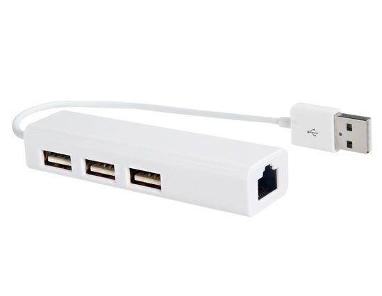 Hub 3 ports USB with 10/100 RJ45 Lan Ethernet for Apple Macbook Air pro retina