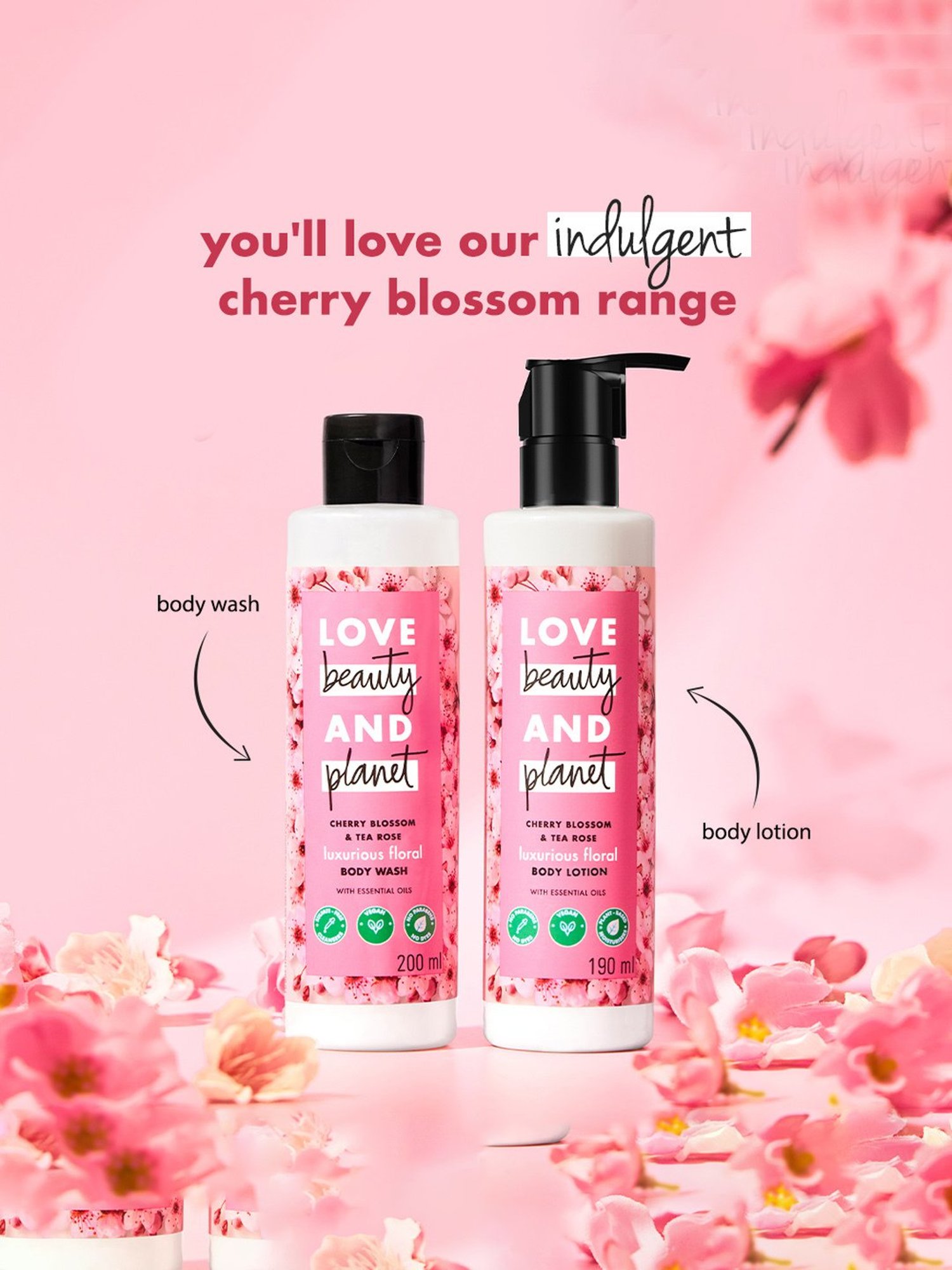 Love Beauty & Planet Cherry Blossom & Tea Rose Body Wash - 200 ml