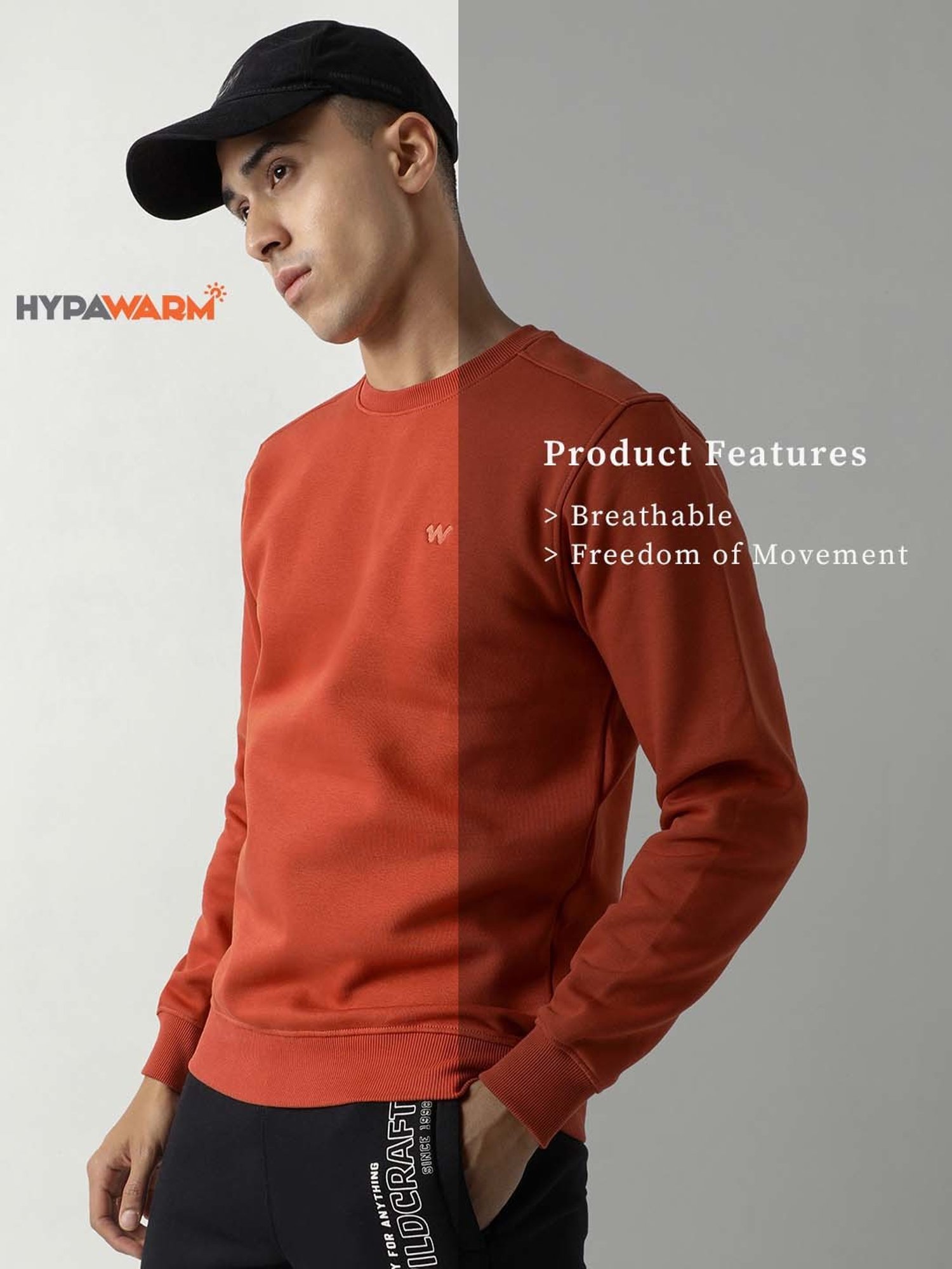 Wildcraft Rust Regular Fit Sweatshirt