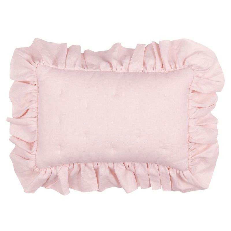 Lambs & Ivy Floral Garden Watercolor/Pink Linen 5-Piece Baby Crib Bedding Set