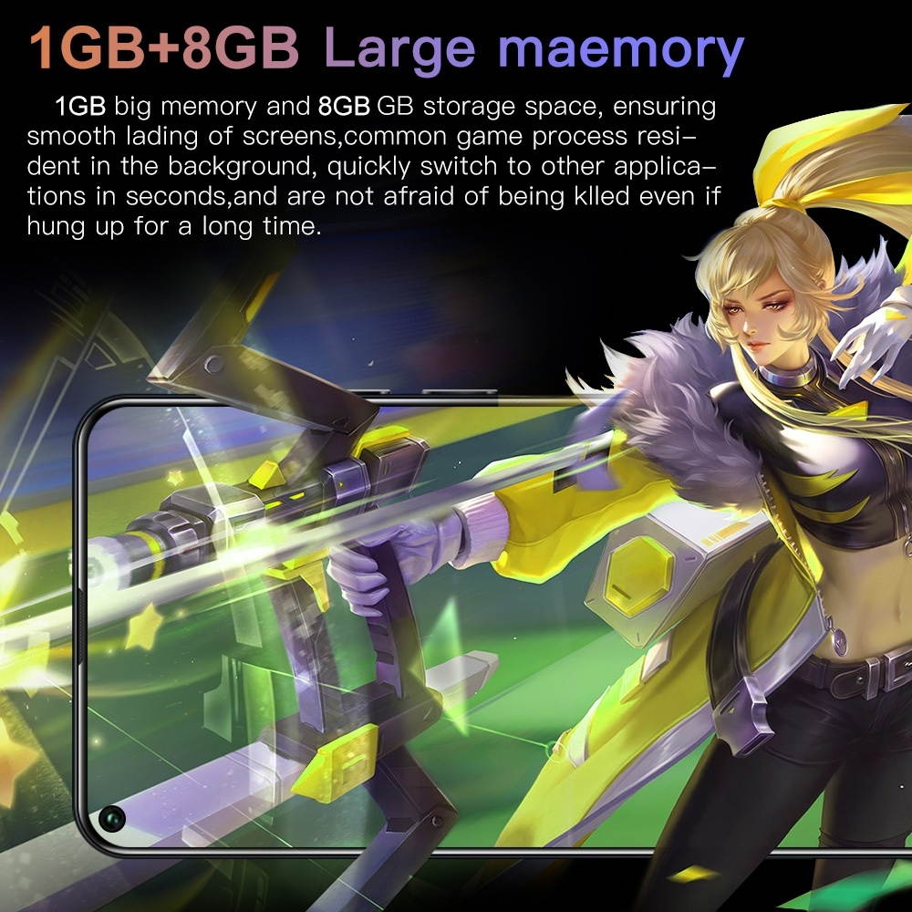 Unlocked Android Smartphone, Note30U Pro, 1GB+8GB, 7.2 inch Pole-notch Screen, Face ID & Fingerprint Identification, Android 6.0 MTK6580M Quad Core, Network: 3G