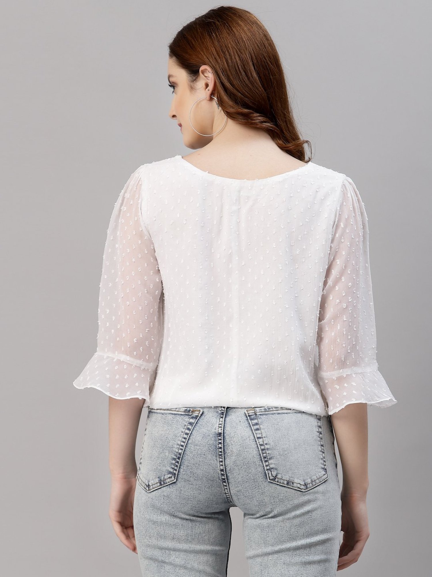 NEUDIS White Textured Top
