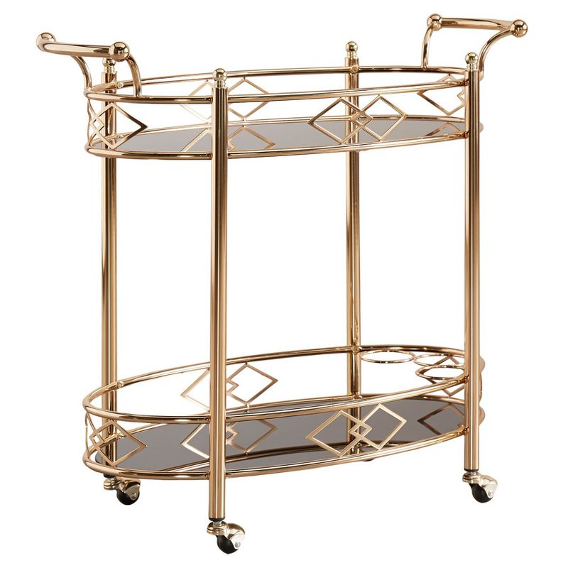 Flash Furniture Castleberry Rustic Wood Grain and Iron Kitchen Serving and Bar Cart
