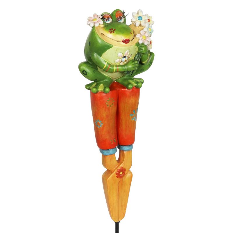 14.96" Plastic Frog Pruner Garden Plant Stake - Exhart