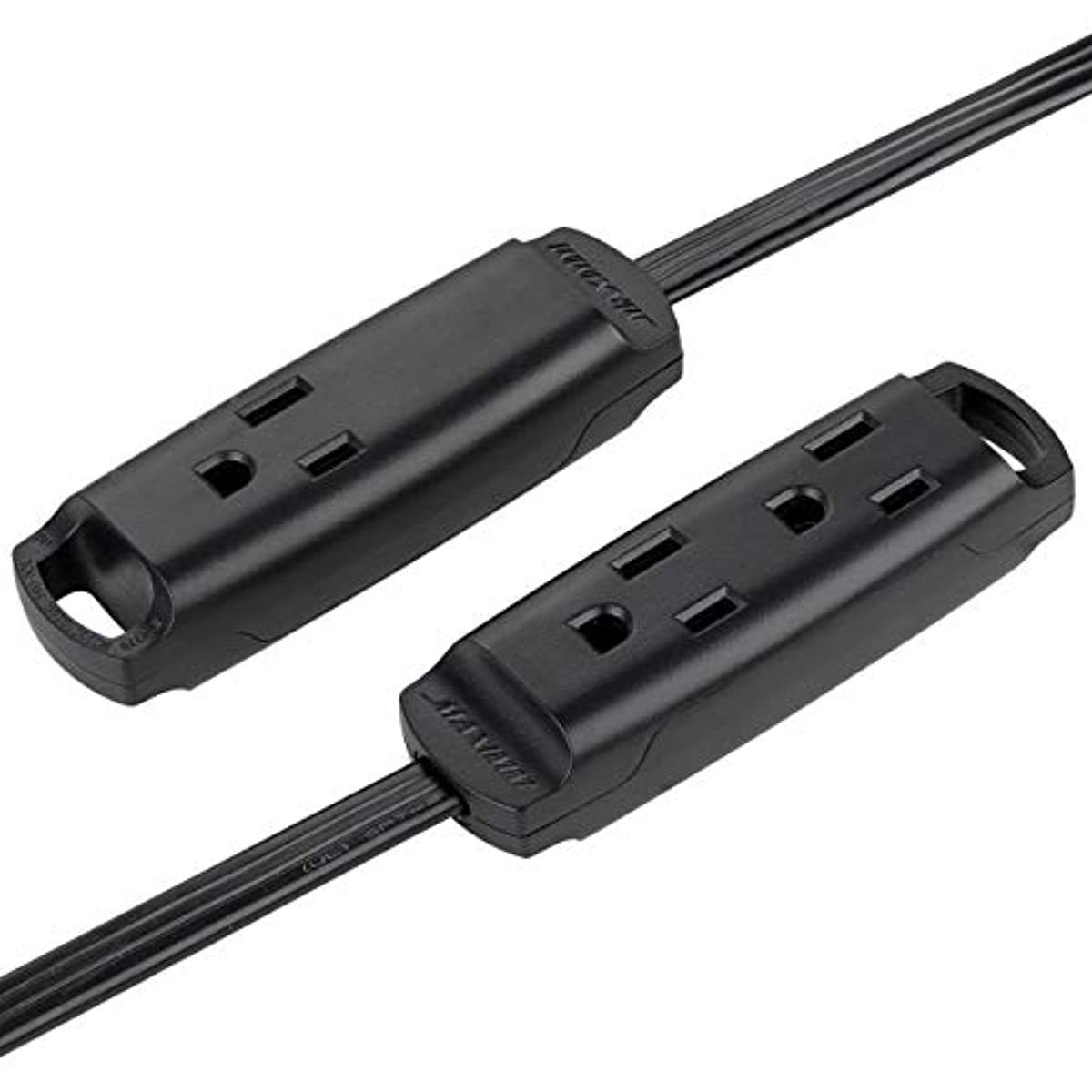 MAXIMM NEW 360 Degree Rotating Flat Extension Cord 3 Feet Multi 3 Outlet Power cord Grounded 16 AWG UL Approved, Black