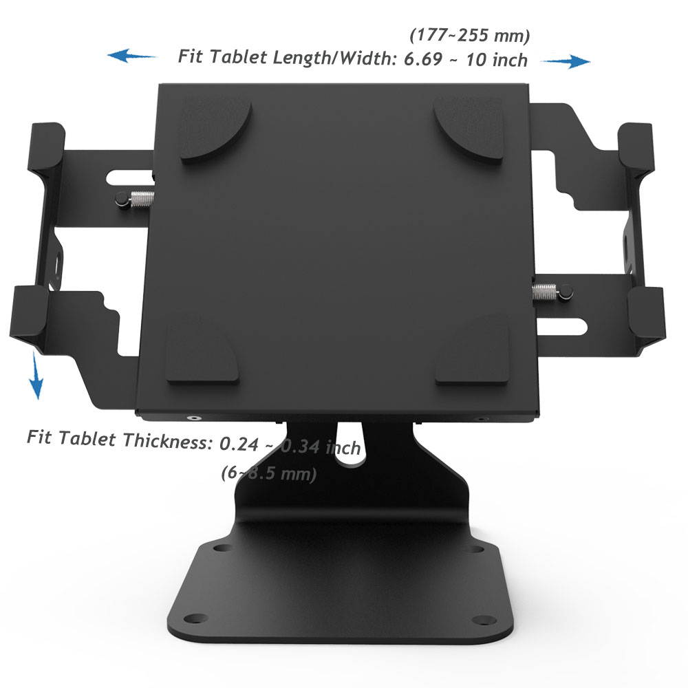 Kiosk iPad Stands Swivel For iPad, iPad Air, iPad Pro or other Tablets Length/Width within (6.69-10 inch), Key lock Security, Black, BSC401B