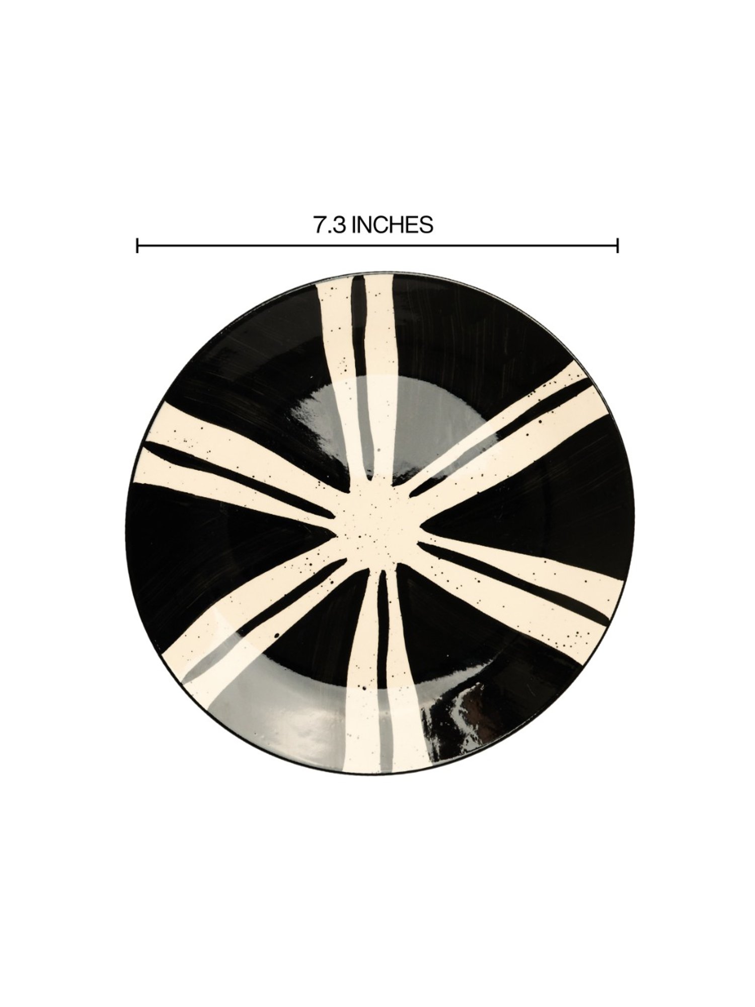 BlackCarrot Black & White Ceramic Snack Plates - Set of 2