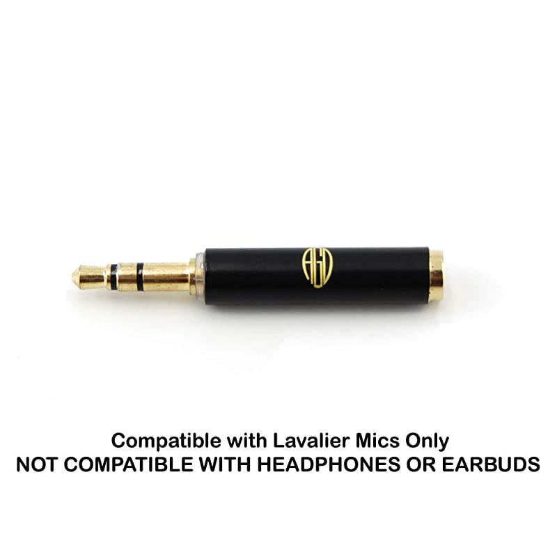 TRRS to TRS Male to Female 4pin 3pin 3 to 2 Rings Adapter for Small Mini Lavalier Lapel Omnidirectional Condenser Microphone Apple iPhone Android Cellphones Noice Noise Cancelling Mic M