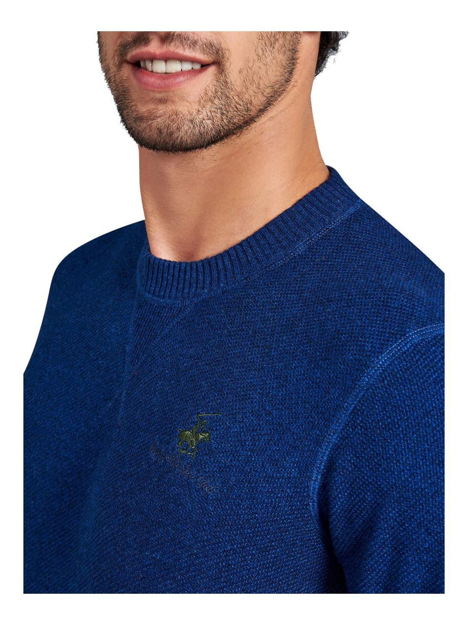 Beverly Hills Polo Club Navy Cotton Regular Fit Sweater