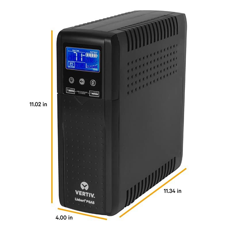 Vertiv  PSA5 1000VA 600W lineInteractive UPS with AVR Technology and Battery Backup 10 outlets and ThreeYear Full Unit Replacement Warranty PSA51000MT120 1000VA600W