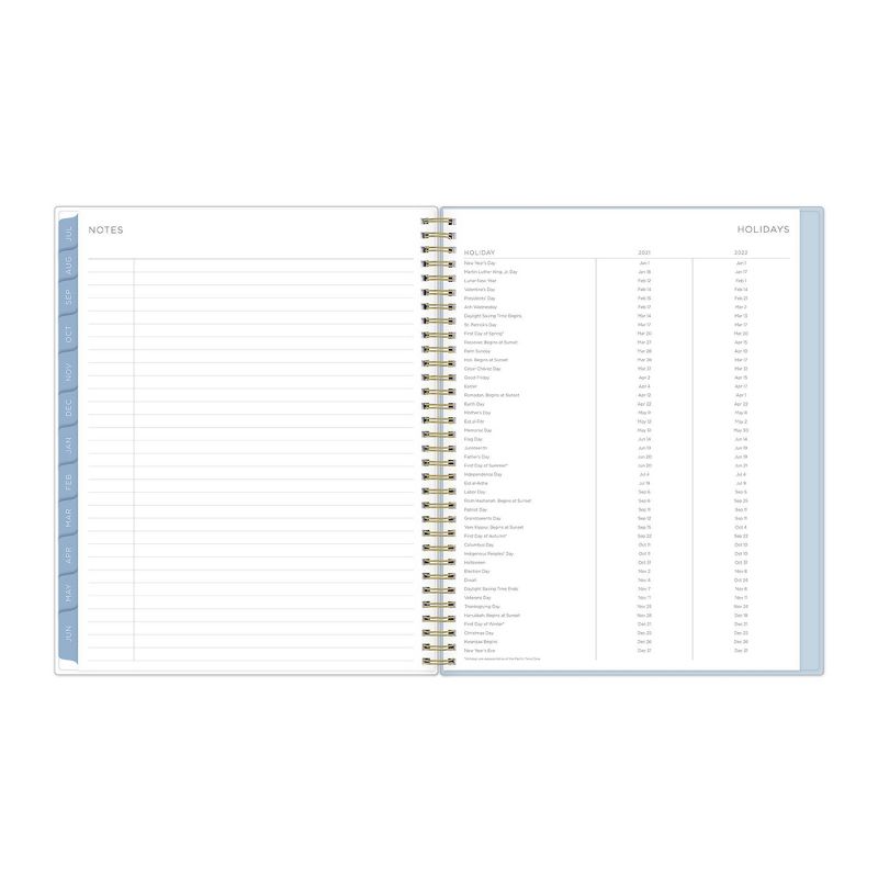 2021-22 Academic Planner 8.5" x 11" Flexible Plastic Cover Wirebound Weekly/Monthly Solid Powder Blue - Kelly Ventura