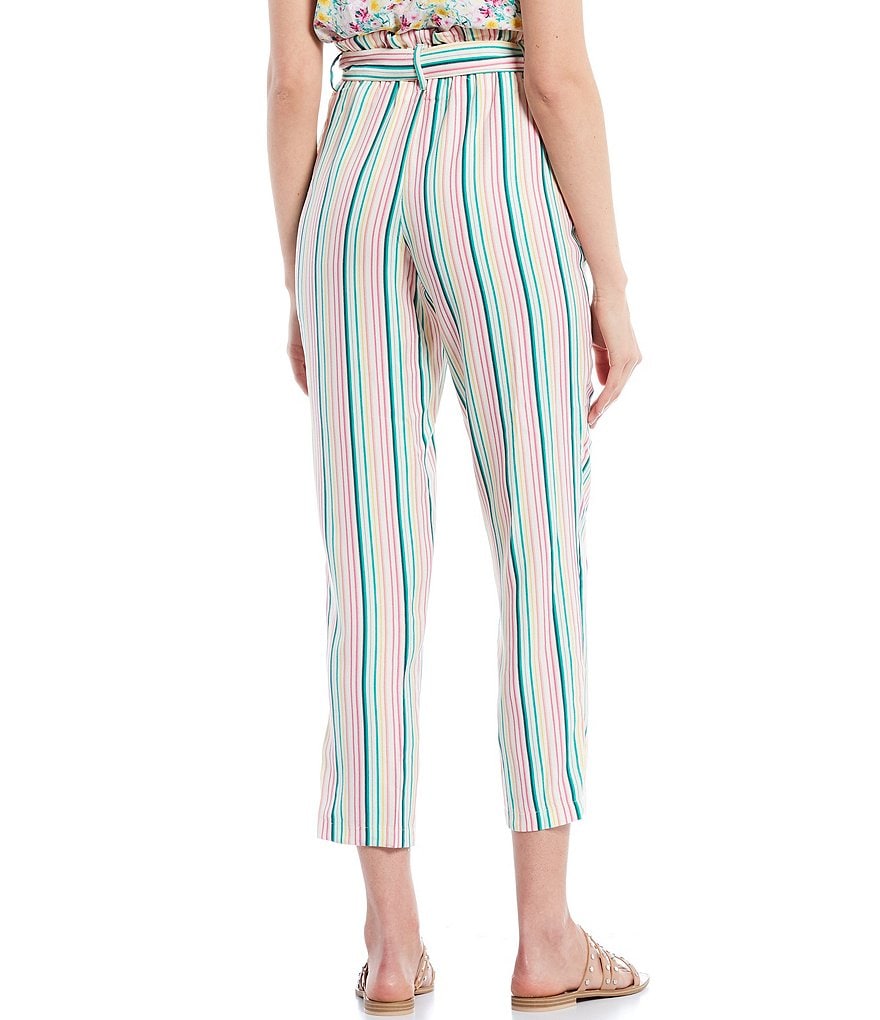 June & Hudson Stripe Paperbag Waist Pants