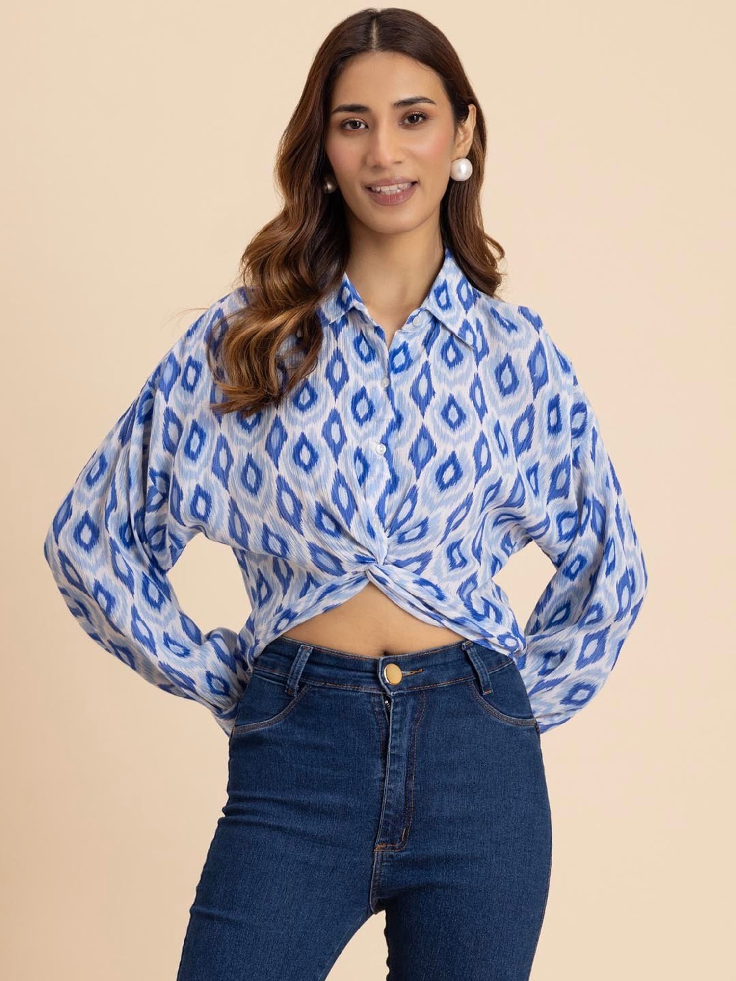 Moomaya Blue Printed Shirt