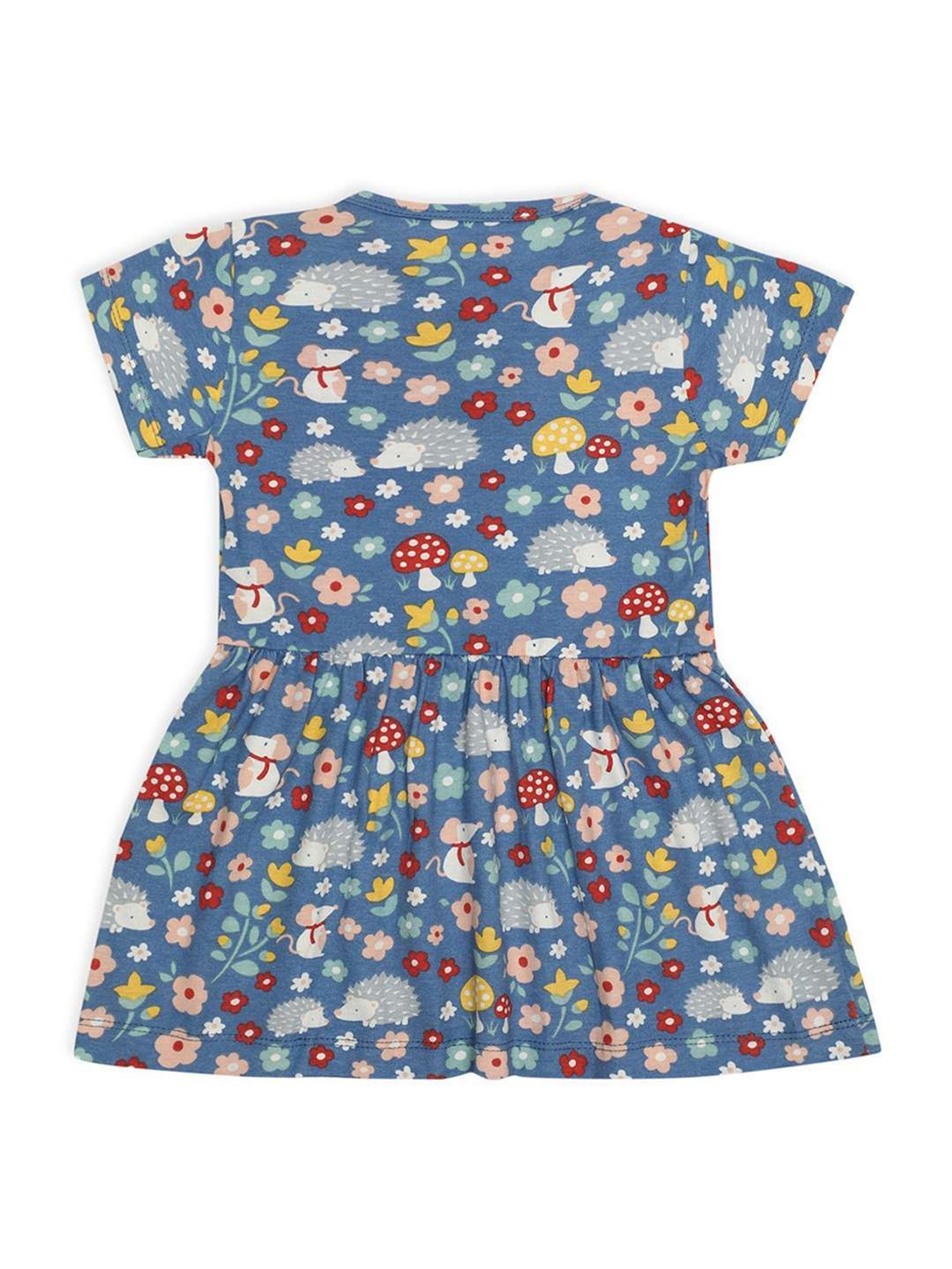 MiArcus Kids Blue Cotton Floral Print Dress with Headband