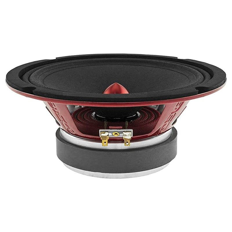 PROX84BM Loudspeaker 8 Midrange Red Aluminum Bullet 550W Max 275W RMS 4 Ohms Premium Quality Audio Door Speakers for Car or Truck Stereo Sound System 1 Speaker