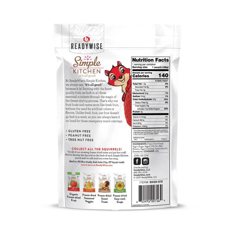 ReadyWise Simple Kitchen Strawberries & Yogurt Freeze-Dried Fruit - 6ct Case