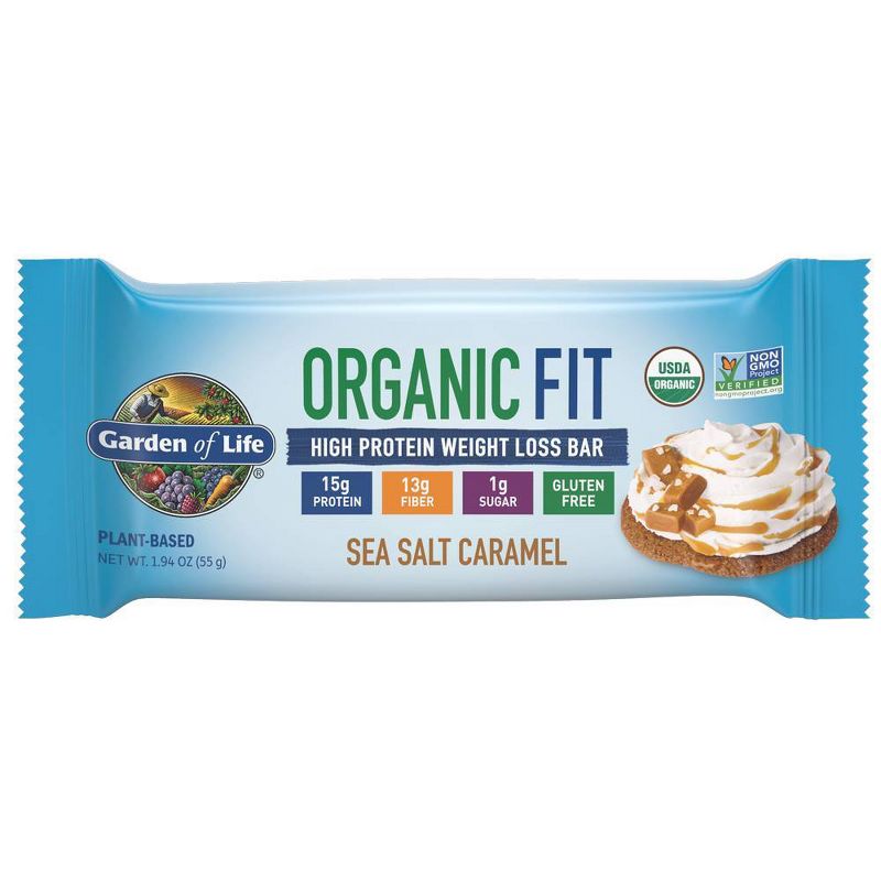 Garden of Life Organic Vegan Fit Protein Bar - Sea Salt Caramel - 4pk