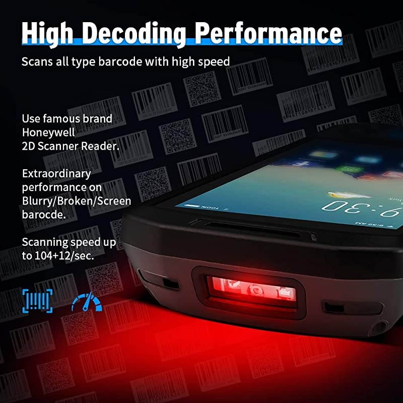 Android 81 Barcode Scanner with 2D Honeywell Reader for 1D 2D QR PDF417 3G 4G Rugged Handheld 5 Touch Screen 8MP Camera for Delivery Shipping Warehouse Retail Inventory POS System
