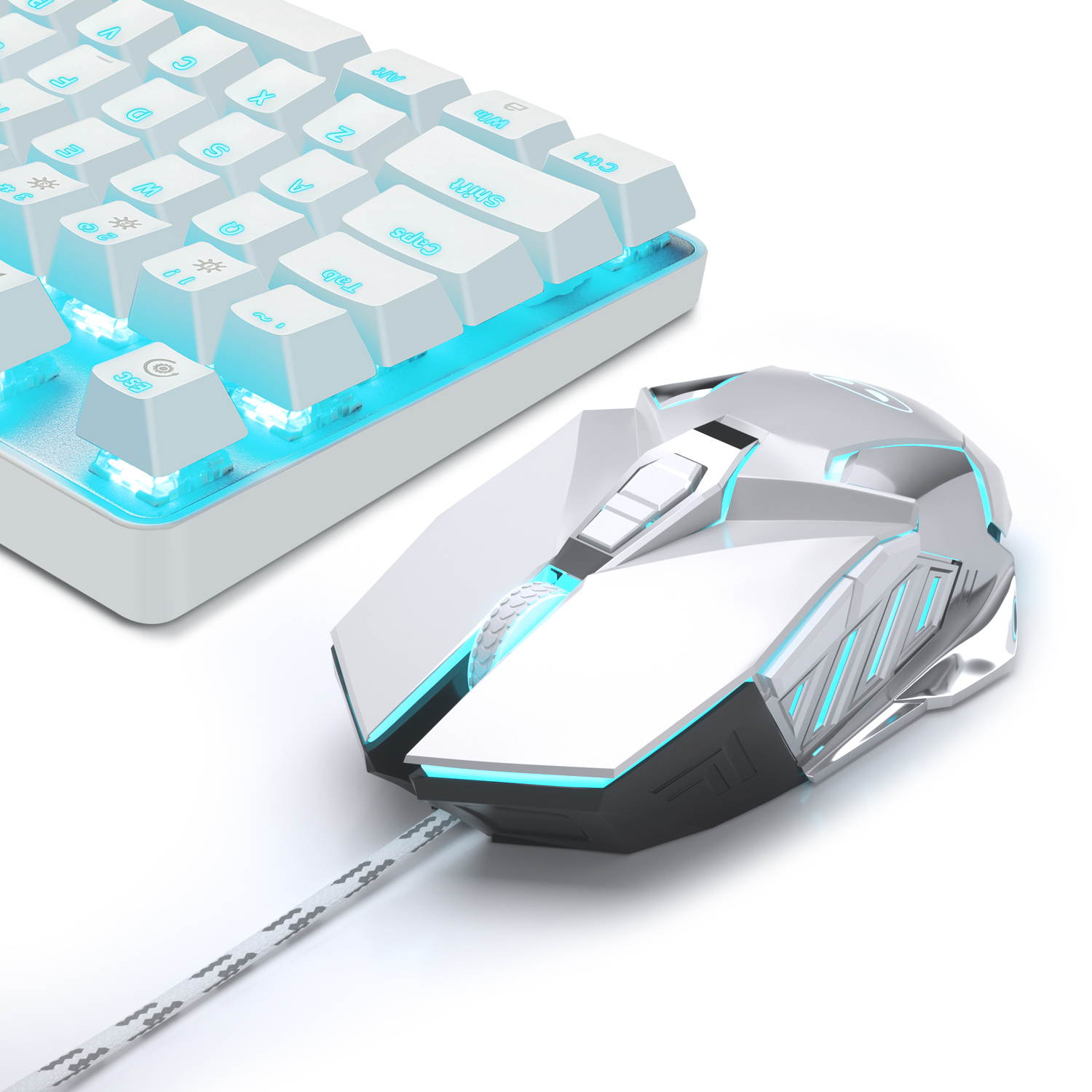 Mechanical Gaming Keyboard and Mouse Combo, MageGee MK-Storm 104 Keys Rainbow Backlit Keyboards, Black Switches, 7 Button Mouse Wired for PC Gamer Computer Laptop