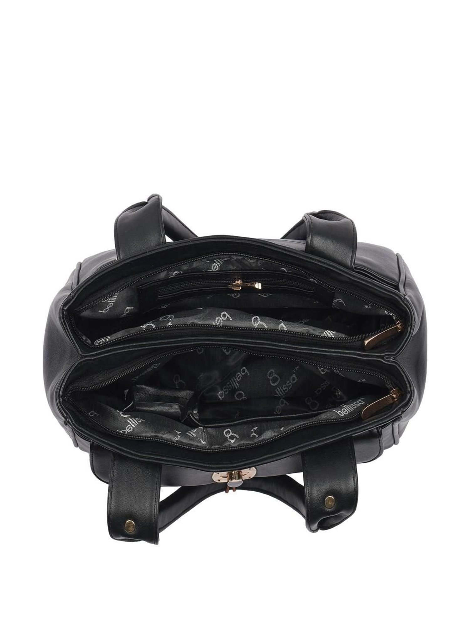 Bellissa Black Solid Medium Shoulder Handbag