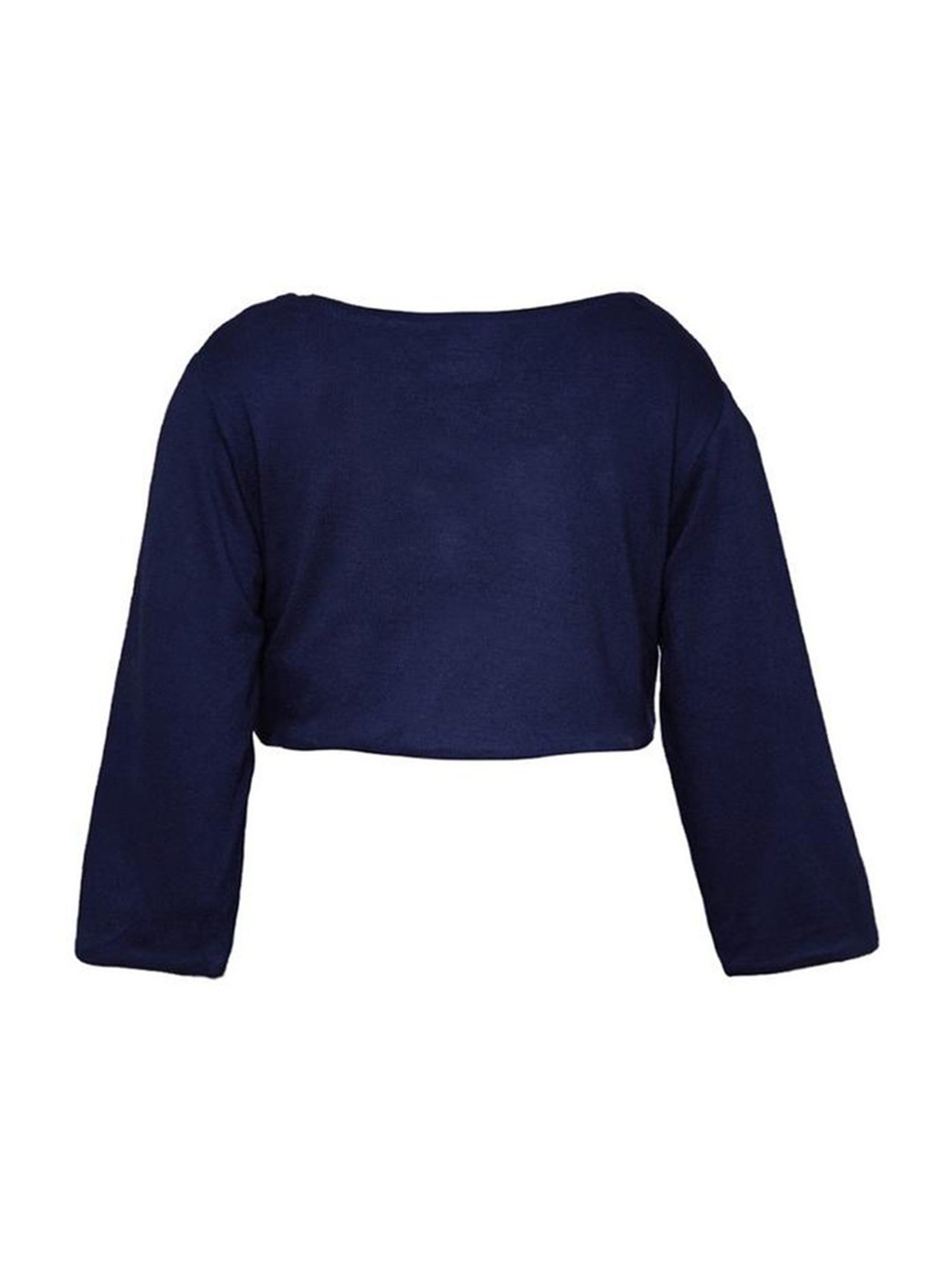 A Little Fable Kids Navy Applique Shrug