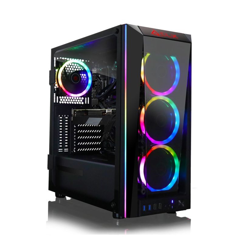 XOTIC V200 Advanced Gaming and Entertainment Desktop (RYZEN 7 5800X 8-core 4.7GHZ Turbo, 16GB DDR4 RAM, 500GB NVMe SSD + 2TB HDD, GeForce RTX 3060 12GB, Windows 10) Liquid Cooled PC