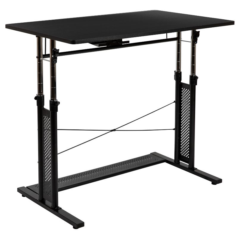 Emma and Oliver Work From Home Kit-Adjustable Desk, Ergonomic Mesh Office Chair, Filing Cabinet