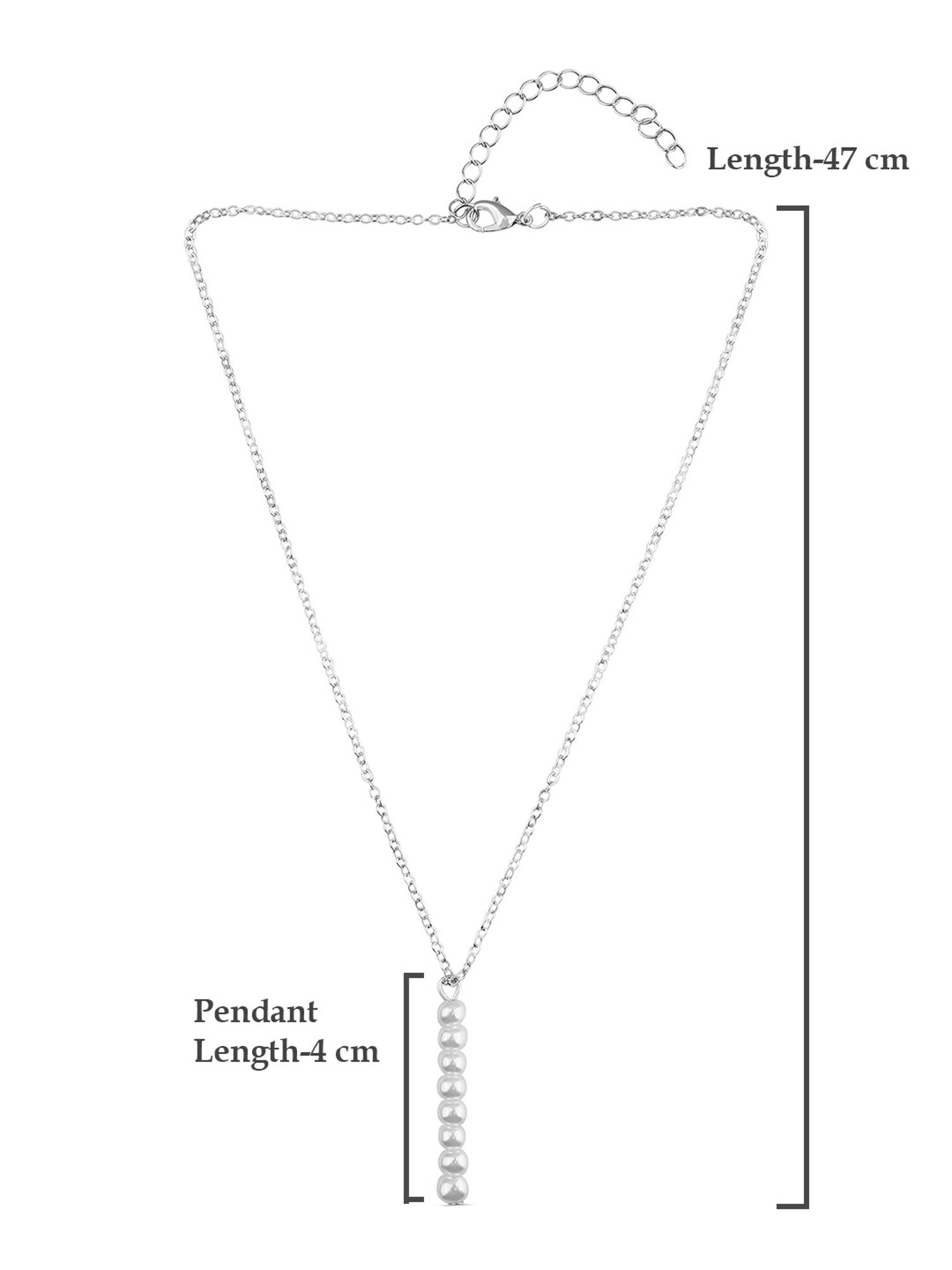 ToniQ Silver-Plated Beaded Necklace for Women