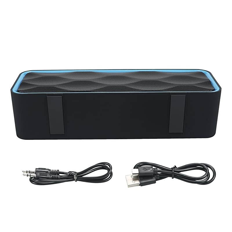 Wireless Bluetooth Speaker with AUX/USB/TF Card Slot,Outdoor Portable Stereo Speaker with HD Audio,Enhanced Bass, Dual-Driver,Handsfree Calling, FM Radio Speaker for Travel,Party (Blue)