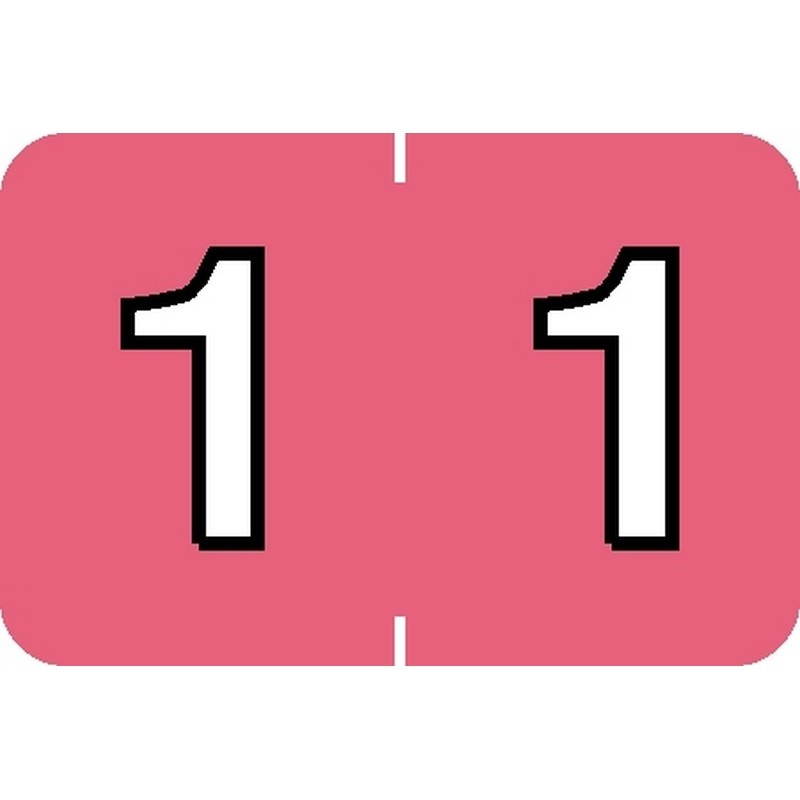 Barkley NBKM Compatible Numeric "1" Labels, Laminated Stock, 1" X 1-1/2" Individual Numbers - Pack of 225