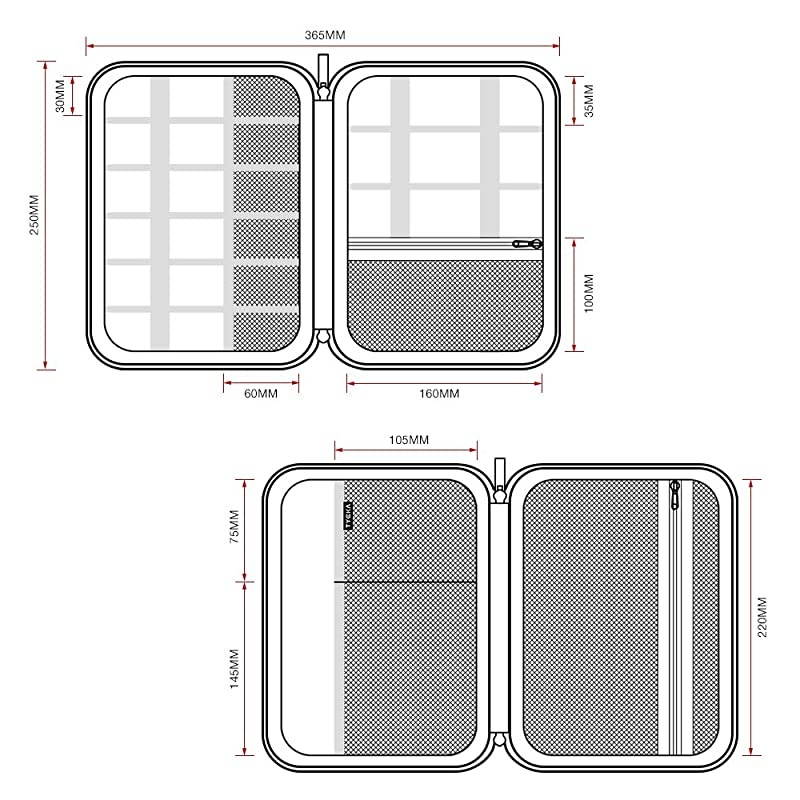 Folded Travel Organizer Electronics Bag, Universal Electronics Travel Gadgets Carrying Case Pouch Carry Case for Cable, Cord, USB, SD Cards, Chargers, Deep Gray