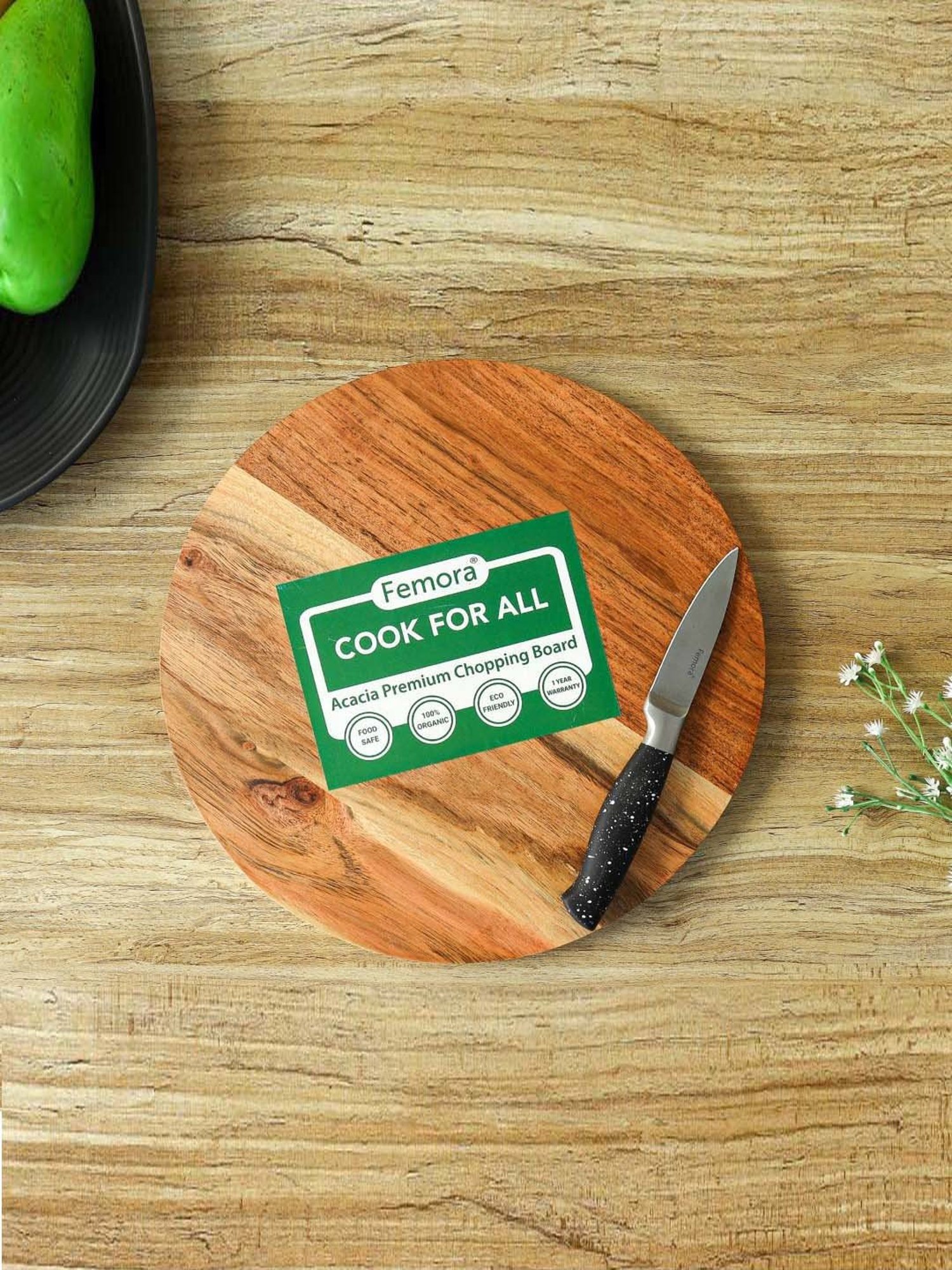 Crayton Beige & Brown Bamboo Chopping Board - Set of 1