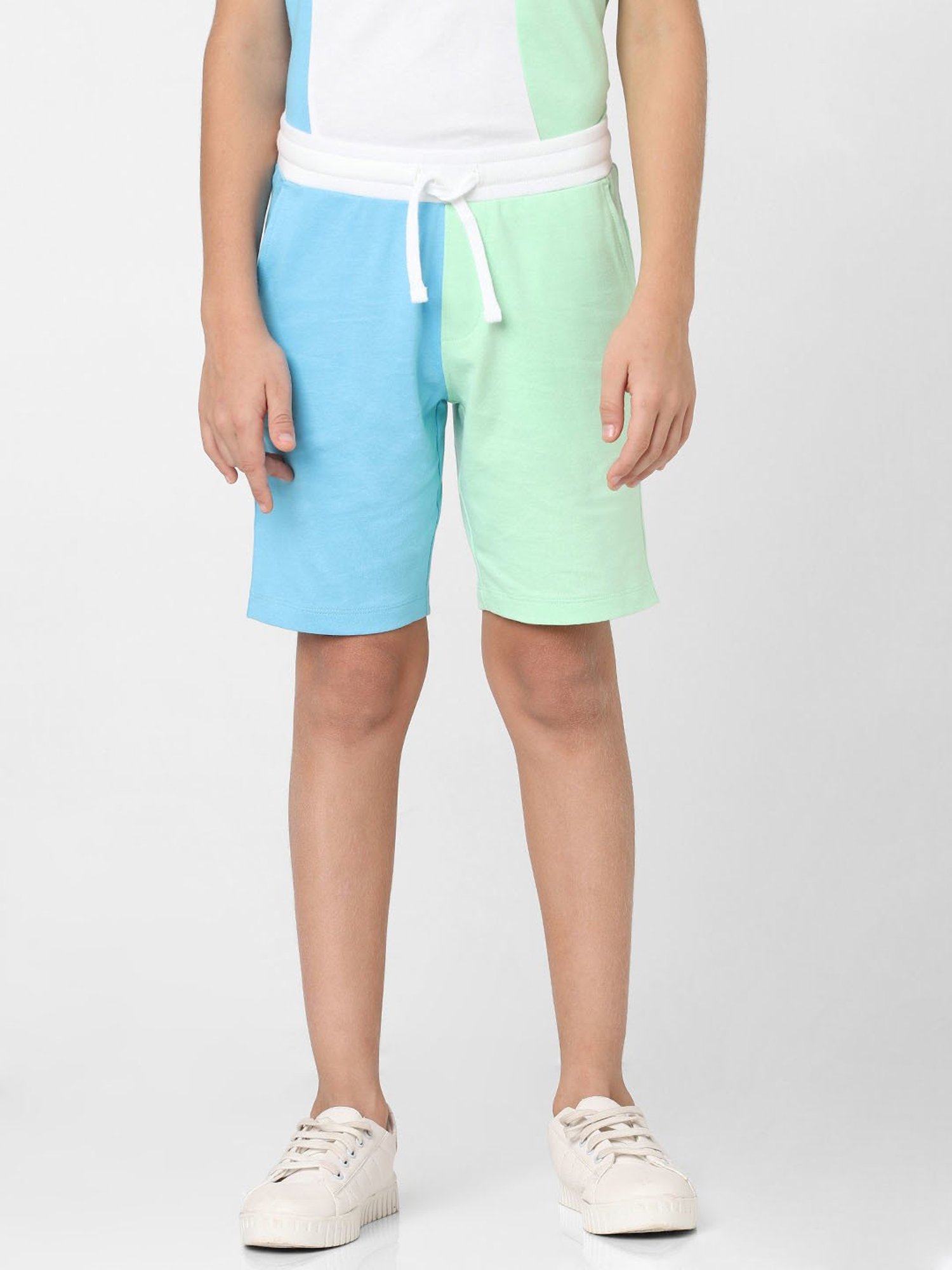 Jack & Jones Junior Blue & Green Color Block Shorts