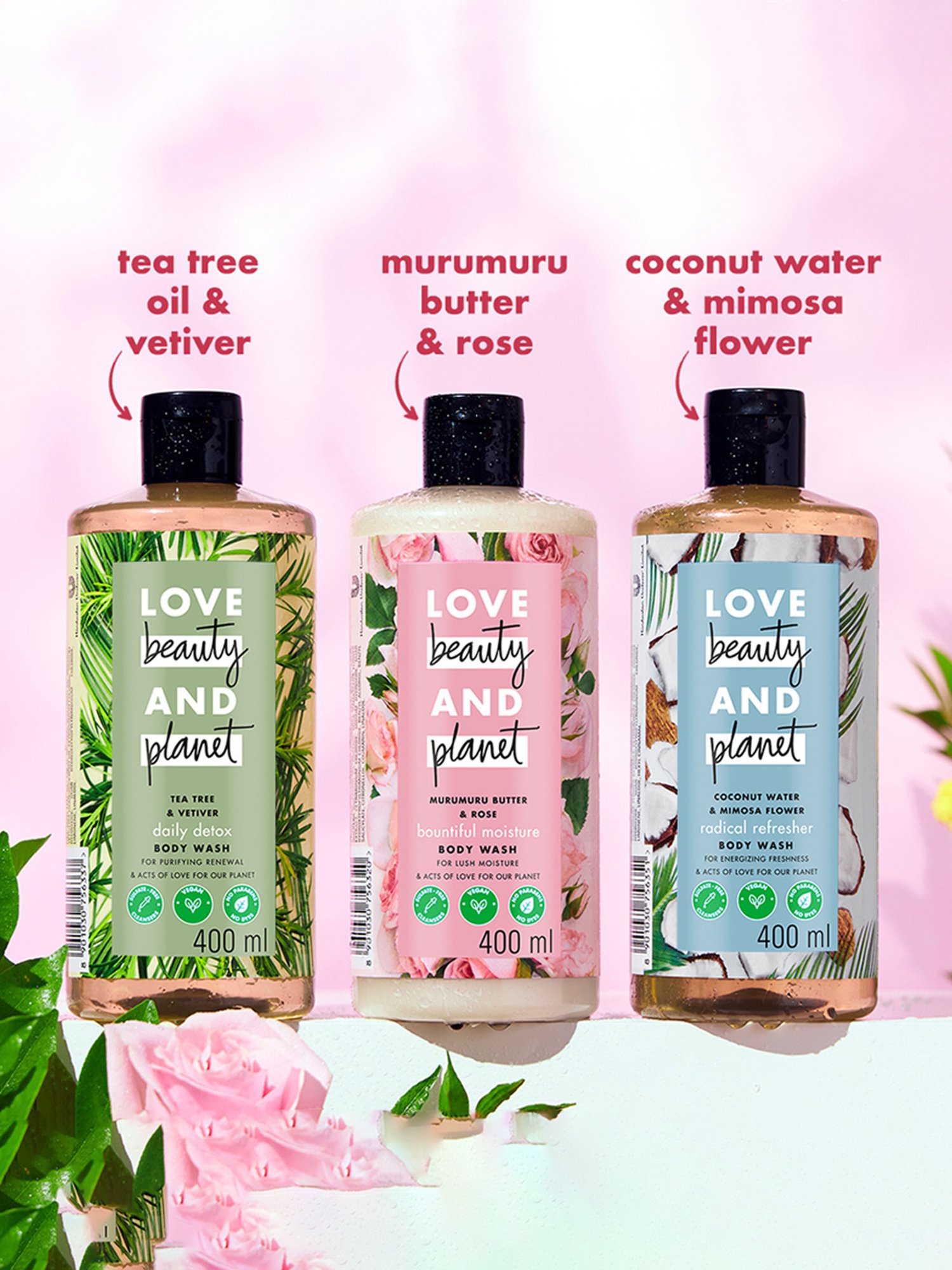 Love Beauty & Planet Murumuru Butter & Rose Bountiful Moisture Body Wash - 200 ml
