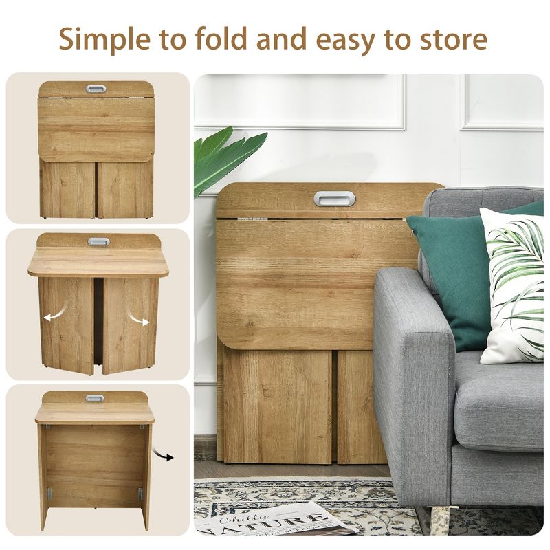 Costway Folding Computer Desk Space Saving Laptop Table Workstation w/ Handle